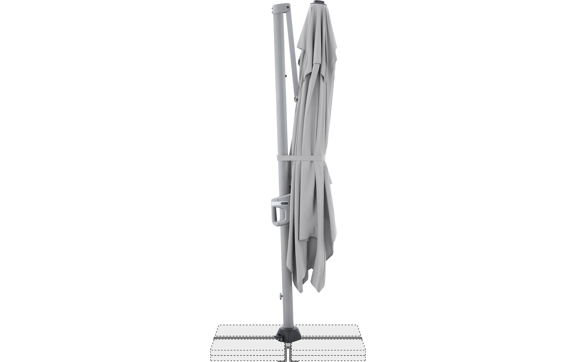 Doppler ACTIVE II Pendelschirm – 350 × 260 cm – Nylon, hellgrau