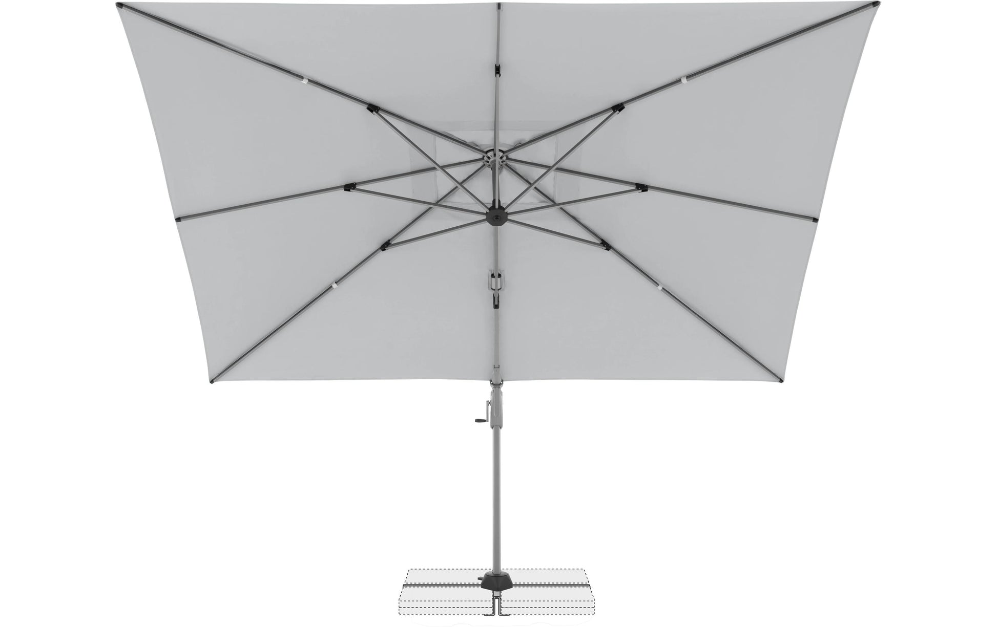 Doppler ACTIVE II Pendelschirm – 350 × 260 cm – Nylon, hellgrau