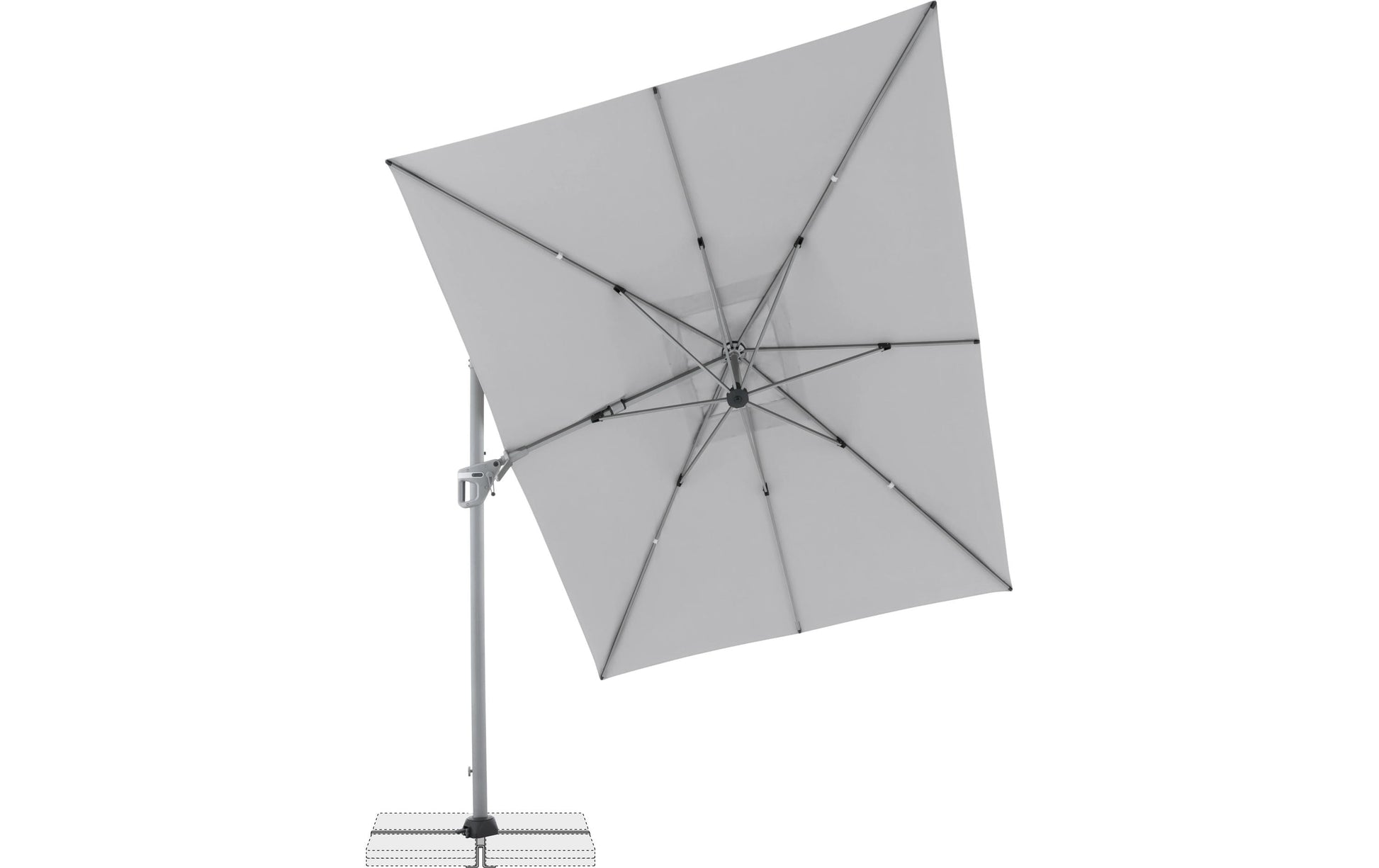Doppler ACTIVE II Pendelschirm – 350 × 260 cm – Nylon, hellgrau