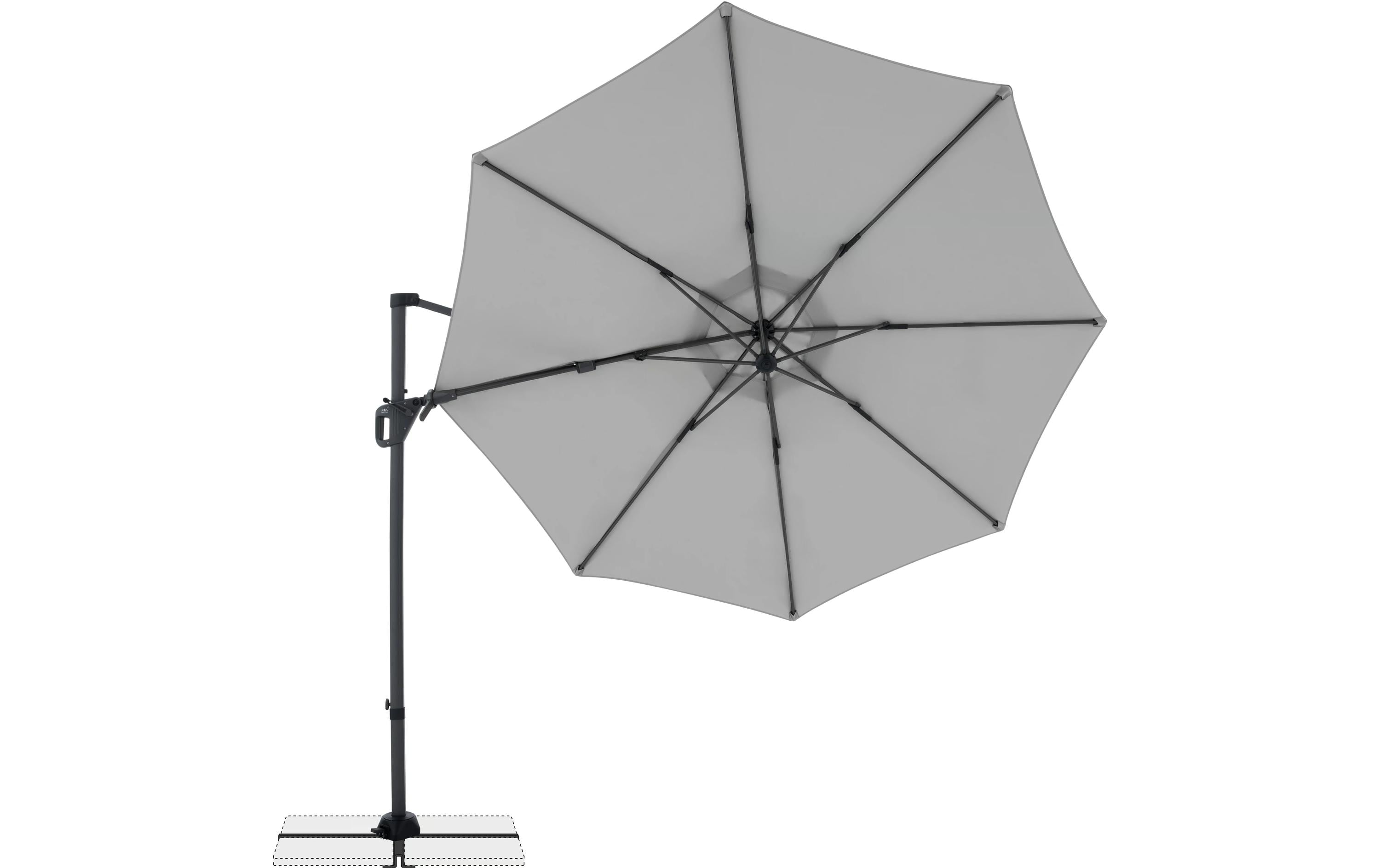Doppler LIFE Sonnenschirm – Ø 310 × 248 cm – Polyester, hellgrau