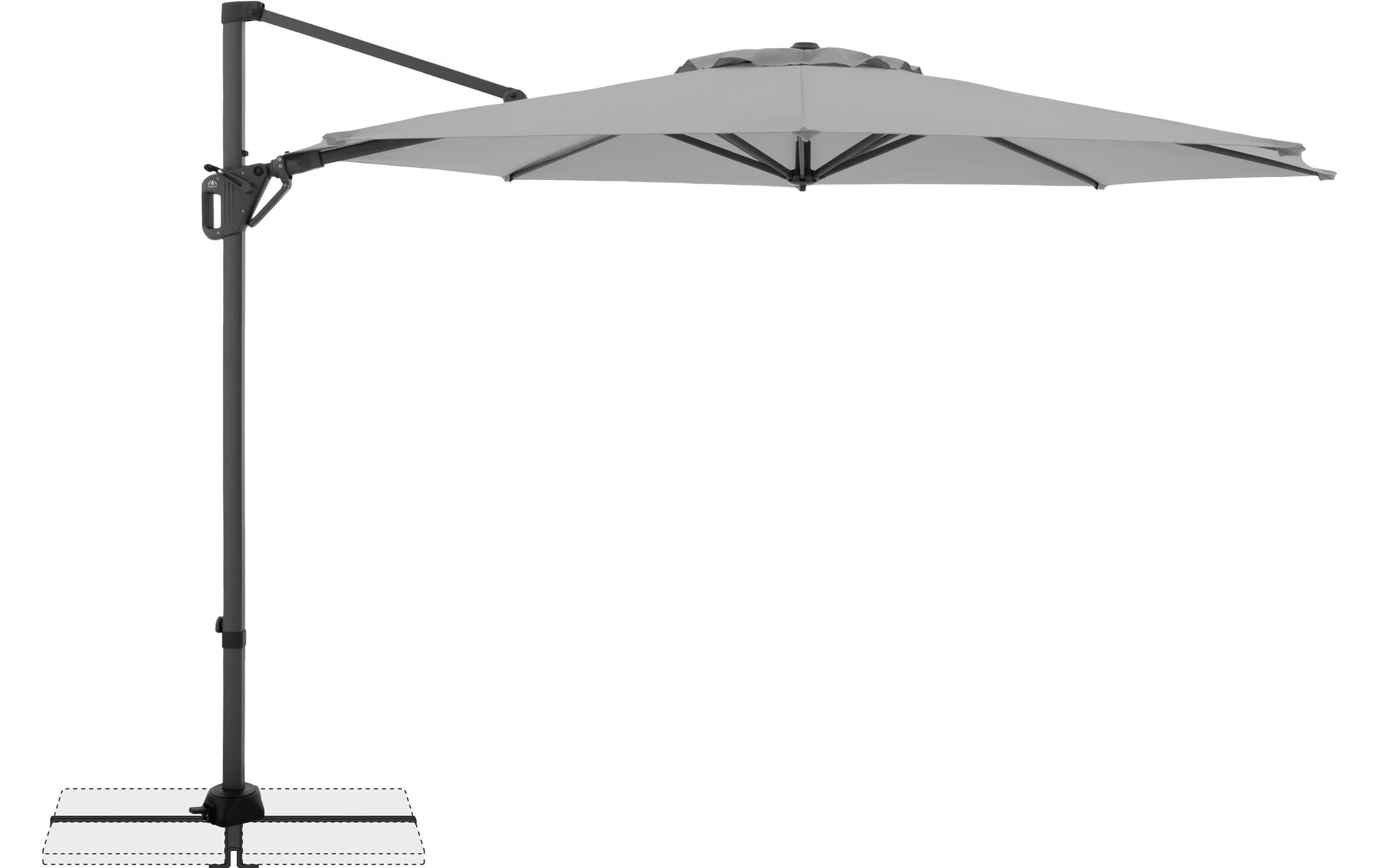 Doppler LIFE Sonnenschirm – Ø 310 × 248 cm – Polyester, hellgrau