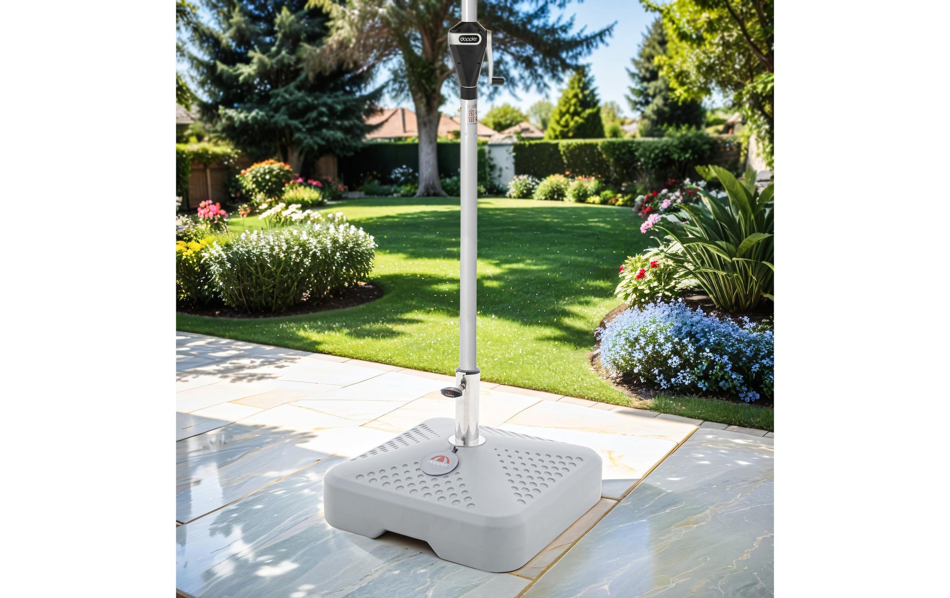 Doppler Fussmatte Active FILL-IT 3-in-1 25L – 58 cm × 58 cm, grau, für Aussenbereich