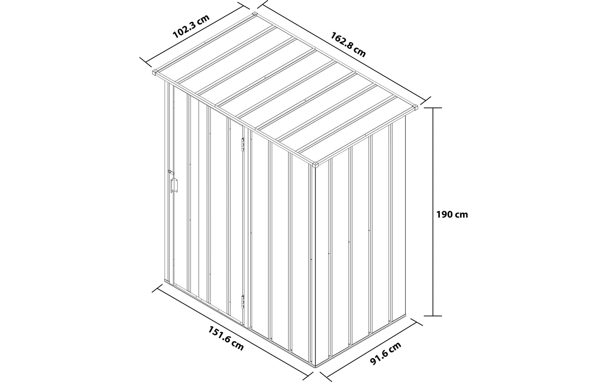 Duramax Easy-Store Shed 5×3 Aufbewahrungsbox – Metall – 1023 × 1910 × 1628 mm