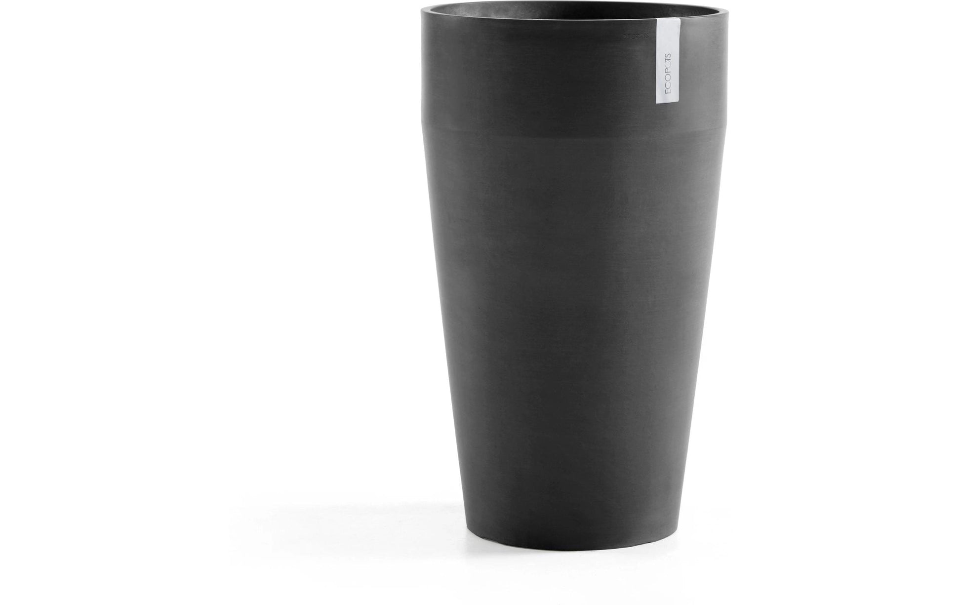 Ecopots Sankara High Pflanzkübel – Ø 45 × 75 cm – Recycling-Kunststoff, Dunkelgrau