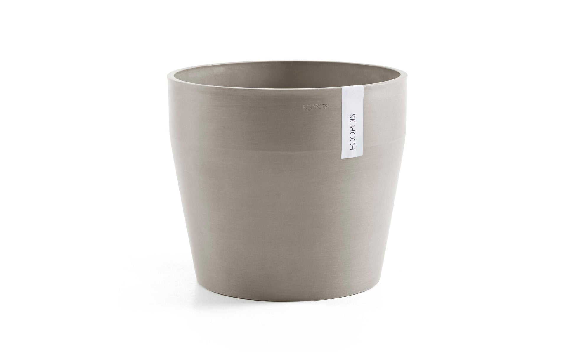 Ecopots Blumentopf – rund – Recycling-Kunststoff, Taupe