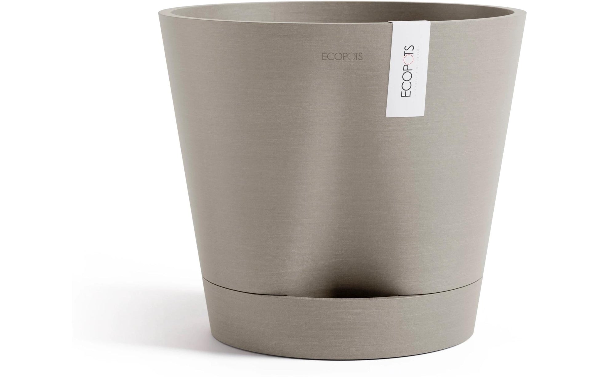 Ecopots Blumentopf – 50 l, mit automatischer Bewässerung – Kunststoff, Taupe
