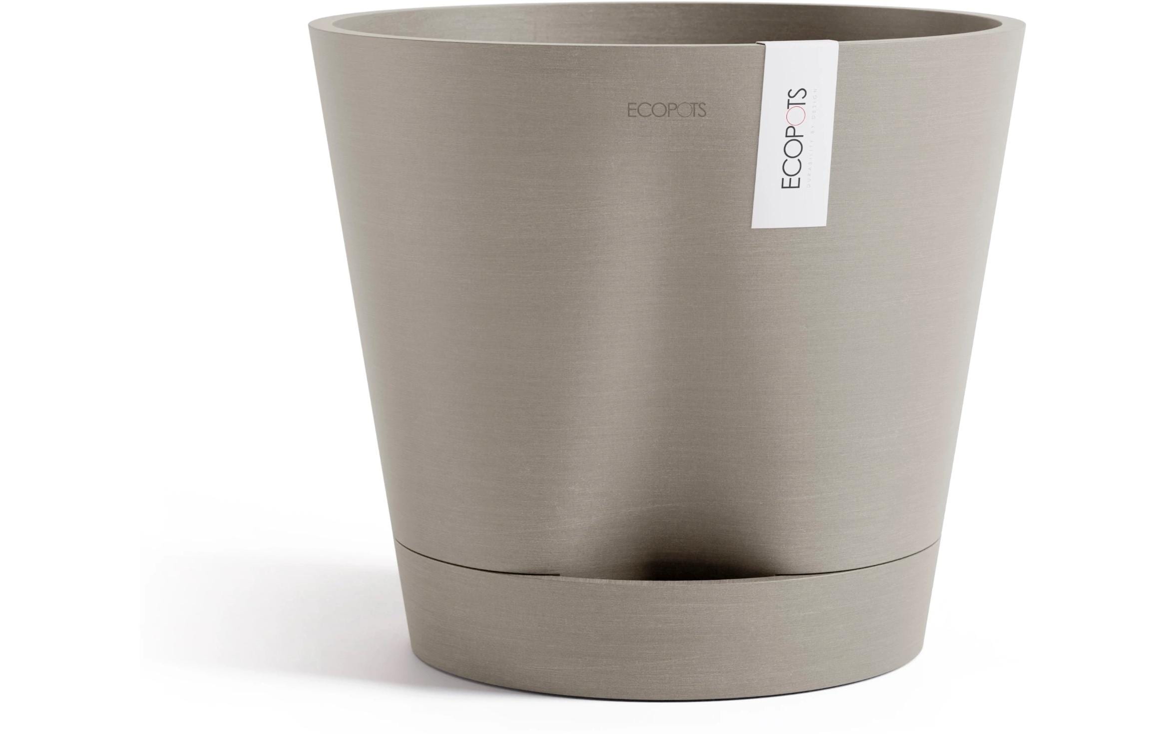 Ecopots Blumentopf – 50 l, mit automatischer Bewässerung – Kunststoff, Taupe