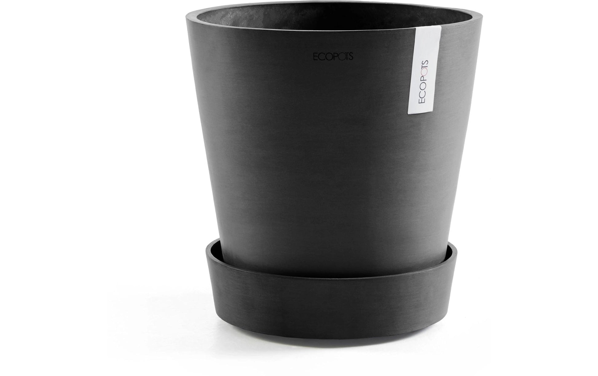 Ecopots Pflanzentopf-Untersetzer – mit Rollen – Kunststoff, Schwarz