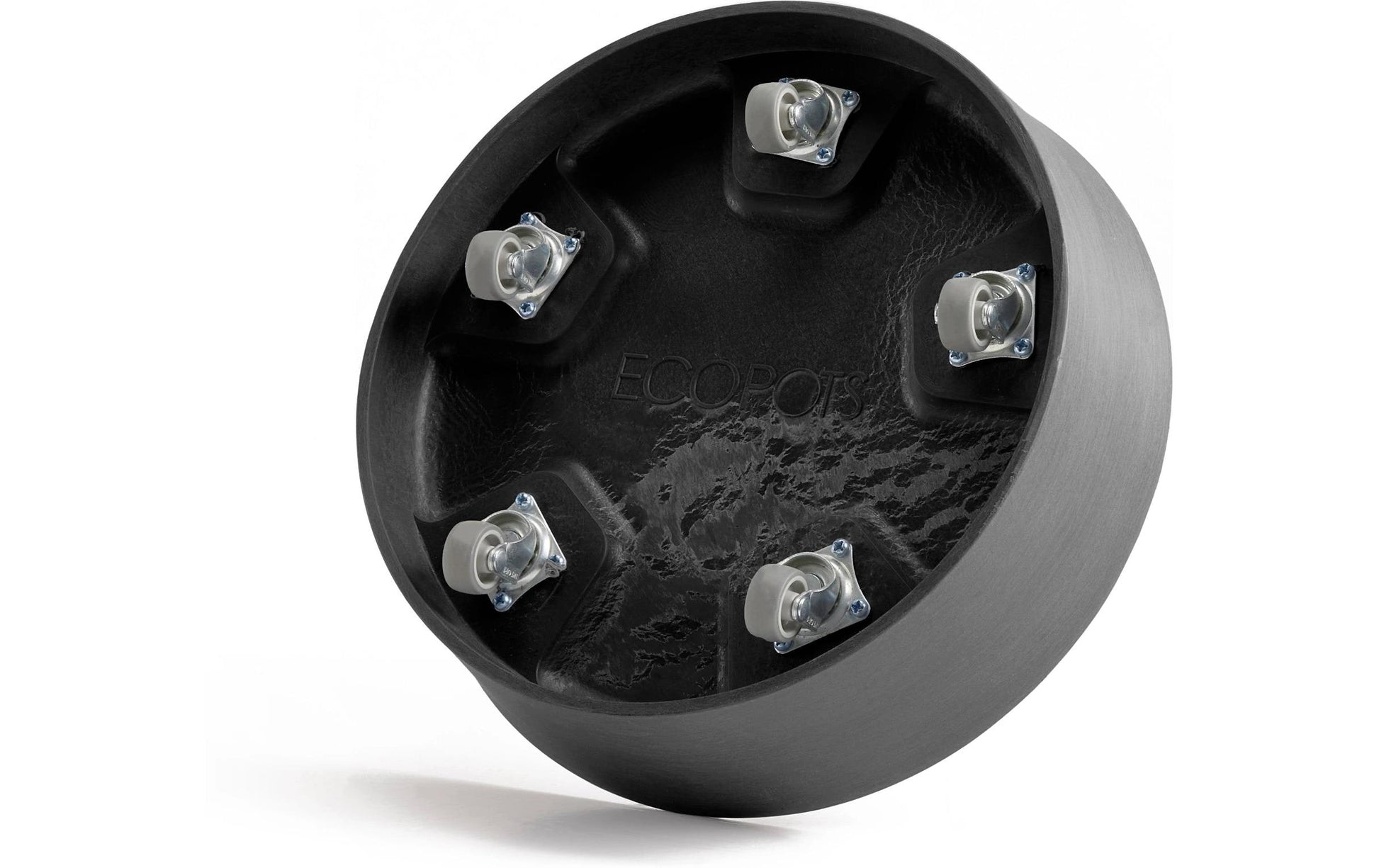 Ecopots Untersetzer – mit Rollen – Kunststoff, schwarz