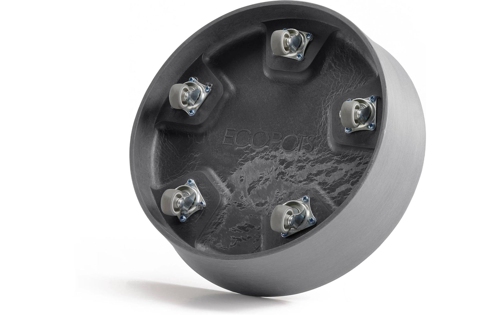 Ecopots Untersetzer mit Rollen – Kunststoff, Grau