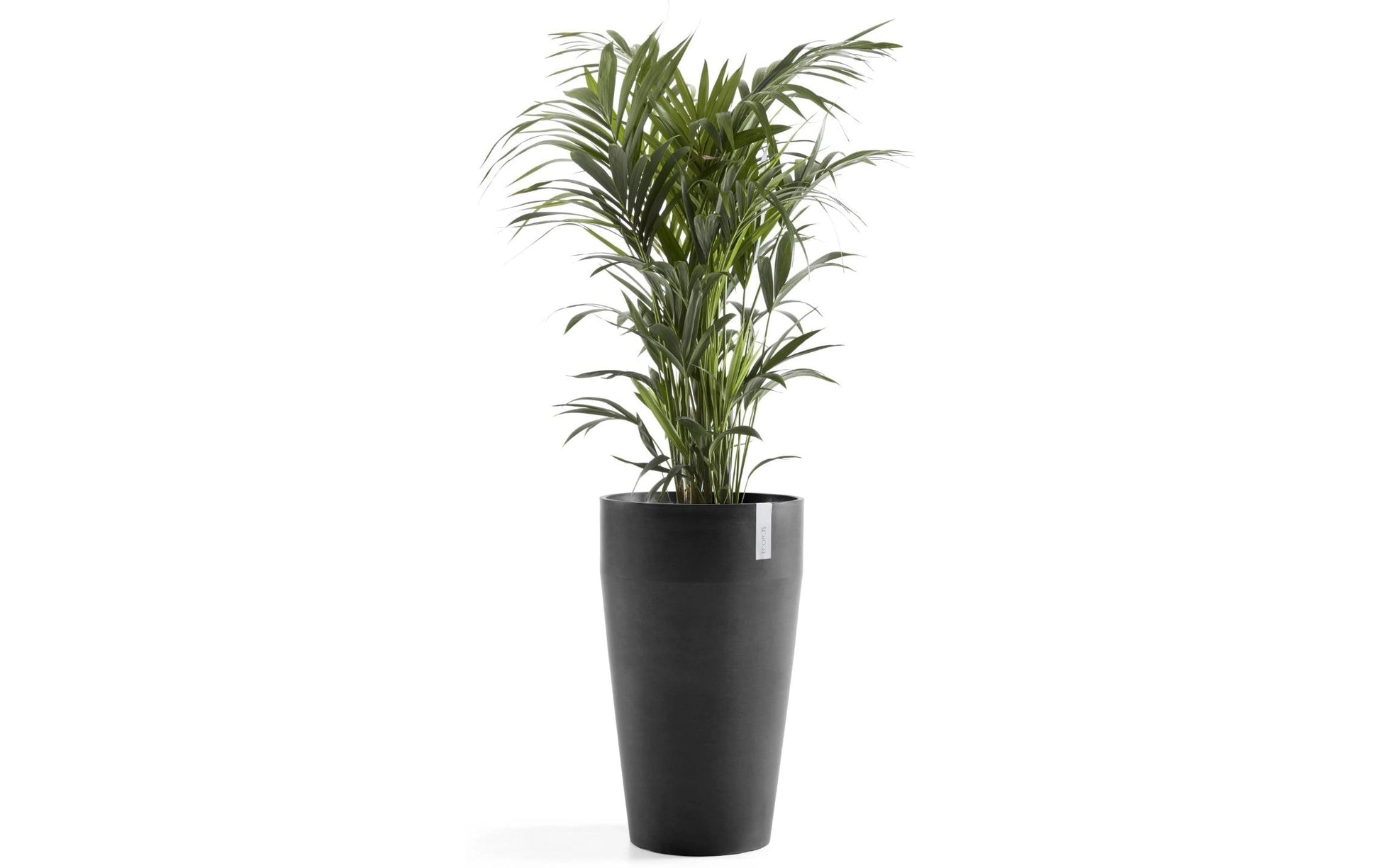 Ecopots Sankara High Pflanzkübel – Ø 45 × 75 cm – Recycling-Kunststoff, Dunkelgrau