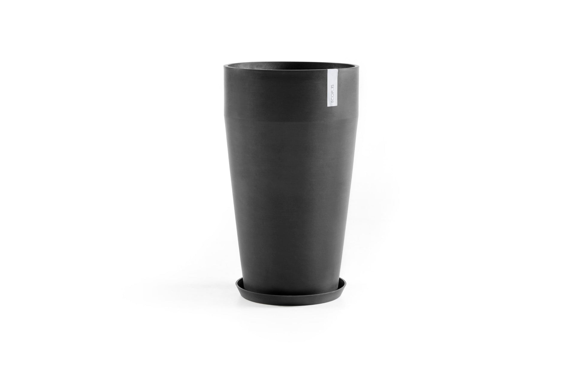 Ecopots Sankara High Pflanzkübel – Ø 45 × 75 cm – Recycling-Kunststoff, Dunkelgrau