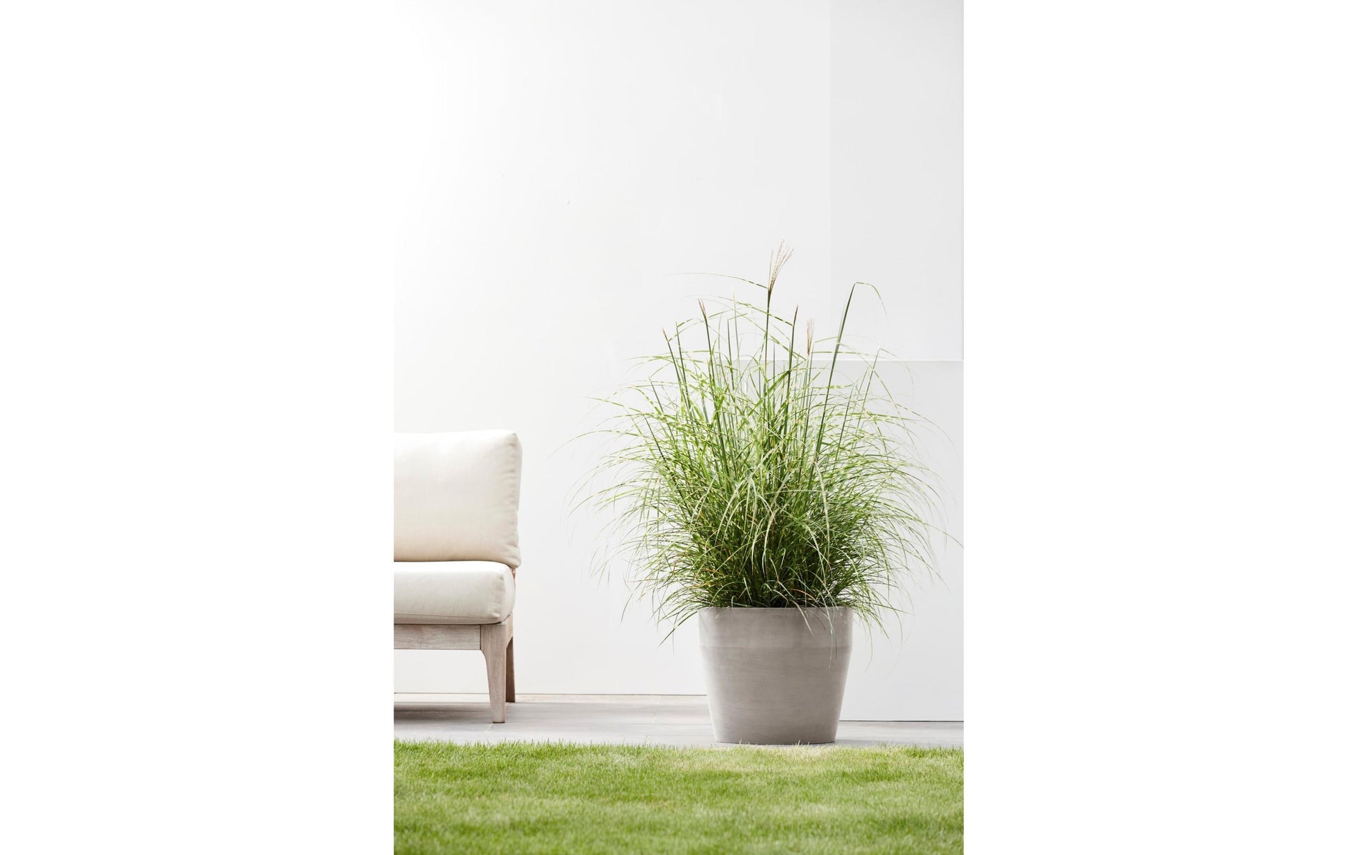 Ecopots Blumentopf – rund – Recycling-Kunststoff, Taupe