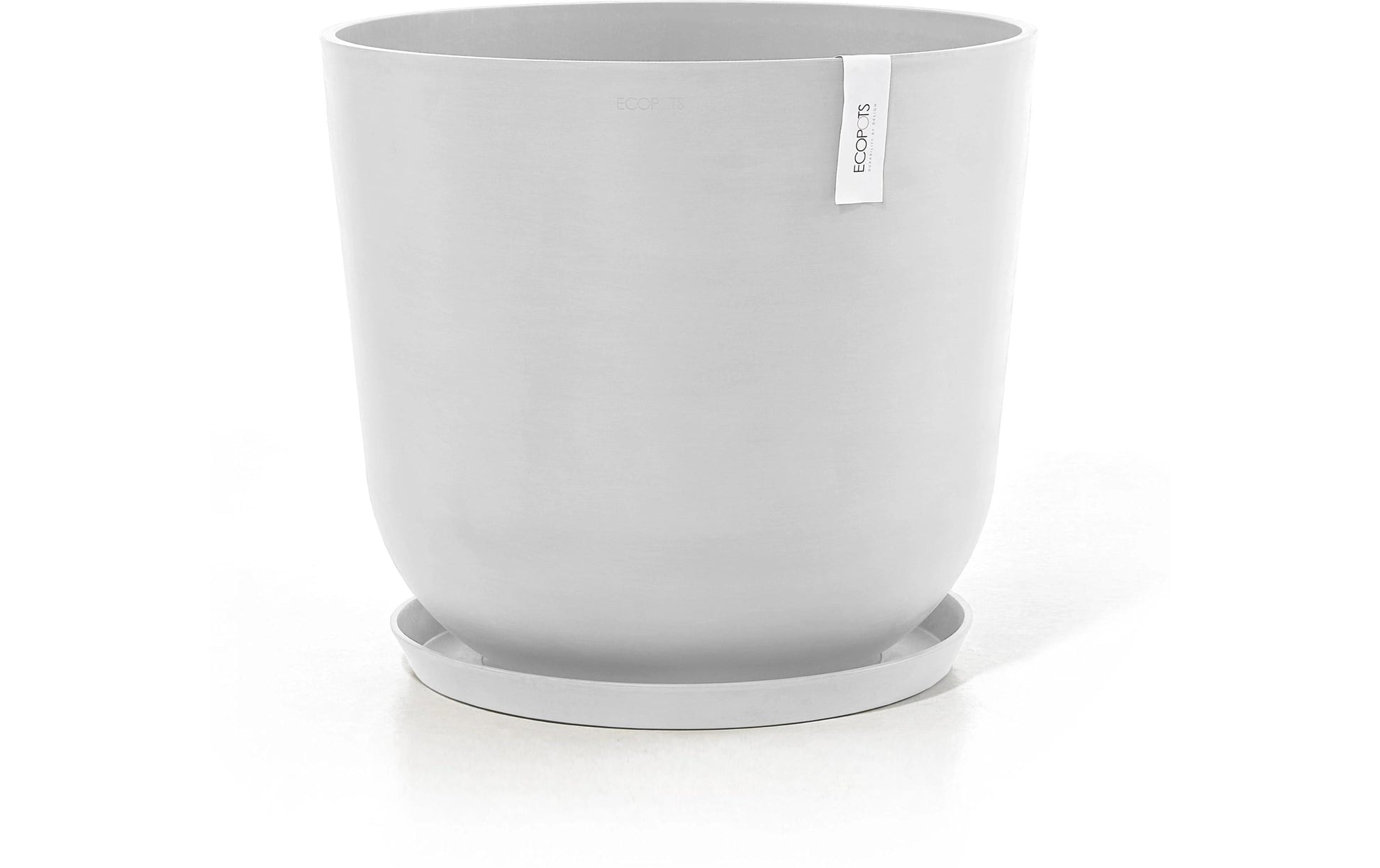 Ecopots Oslo Blumentopf – rund, 85,6 l – Recycling-Kunststoff, weiss