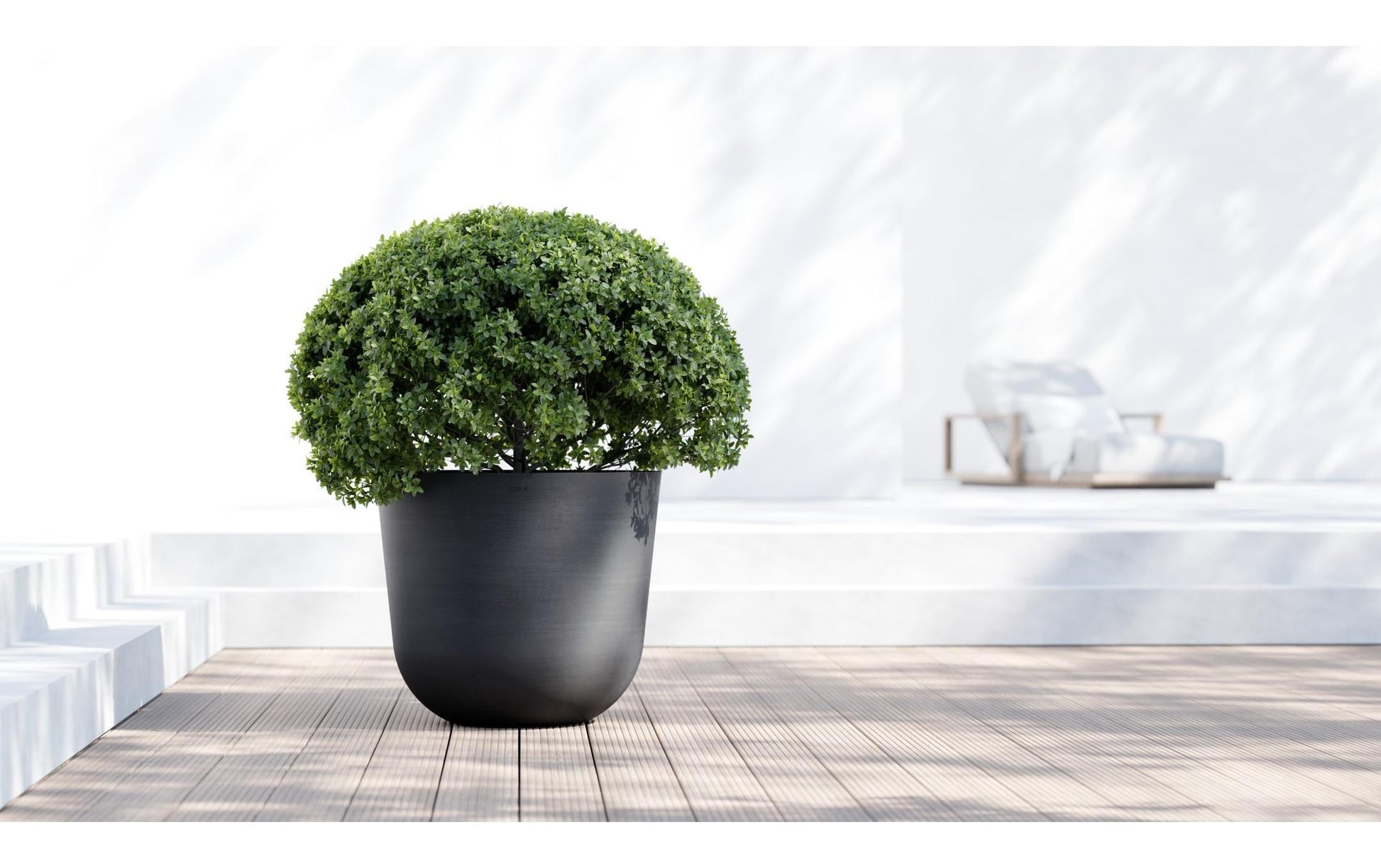 Ecopots Oslo Blumentopf – 139'500 ml – Recycling-Kunststoff, Dunkelgrau
