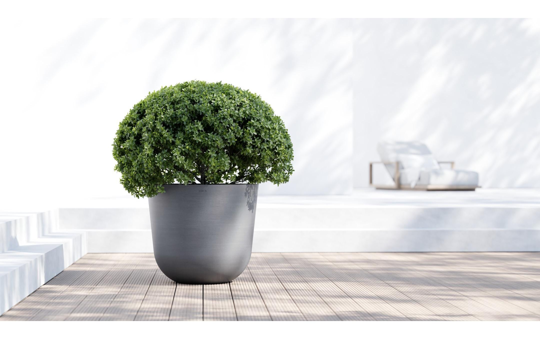 Ecopots Blumentopf – rund – 139'500 ml – Kunststoff, grau