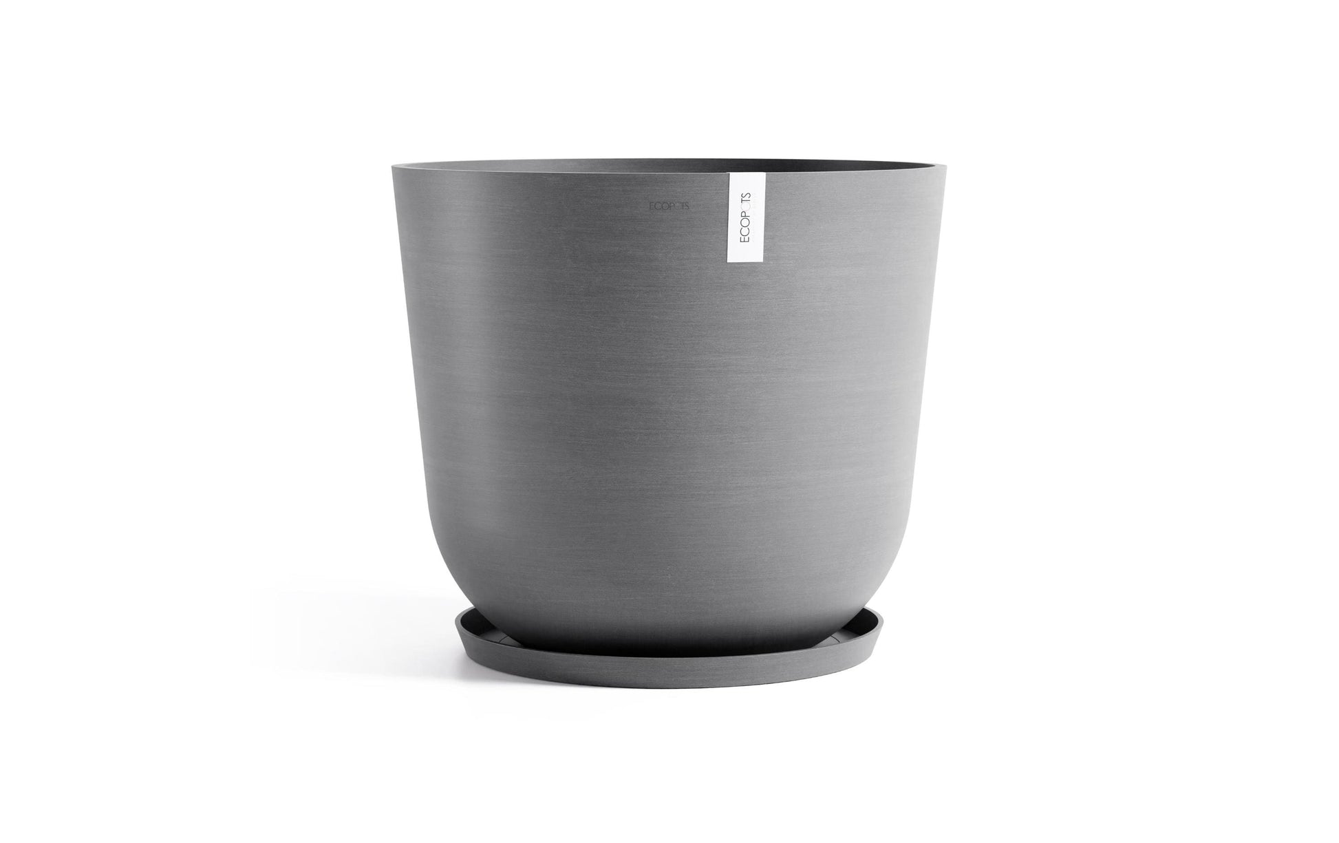 Ecopots Blumentopf – rund – 139'500 ml – Kunststoff, grau
