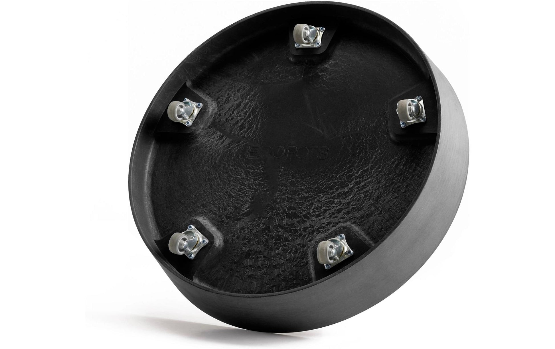 Ecopots Pflanzentopf-Untersetzer – mit Rollen – Kunststoff, Schwarz