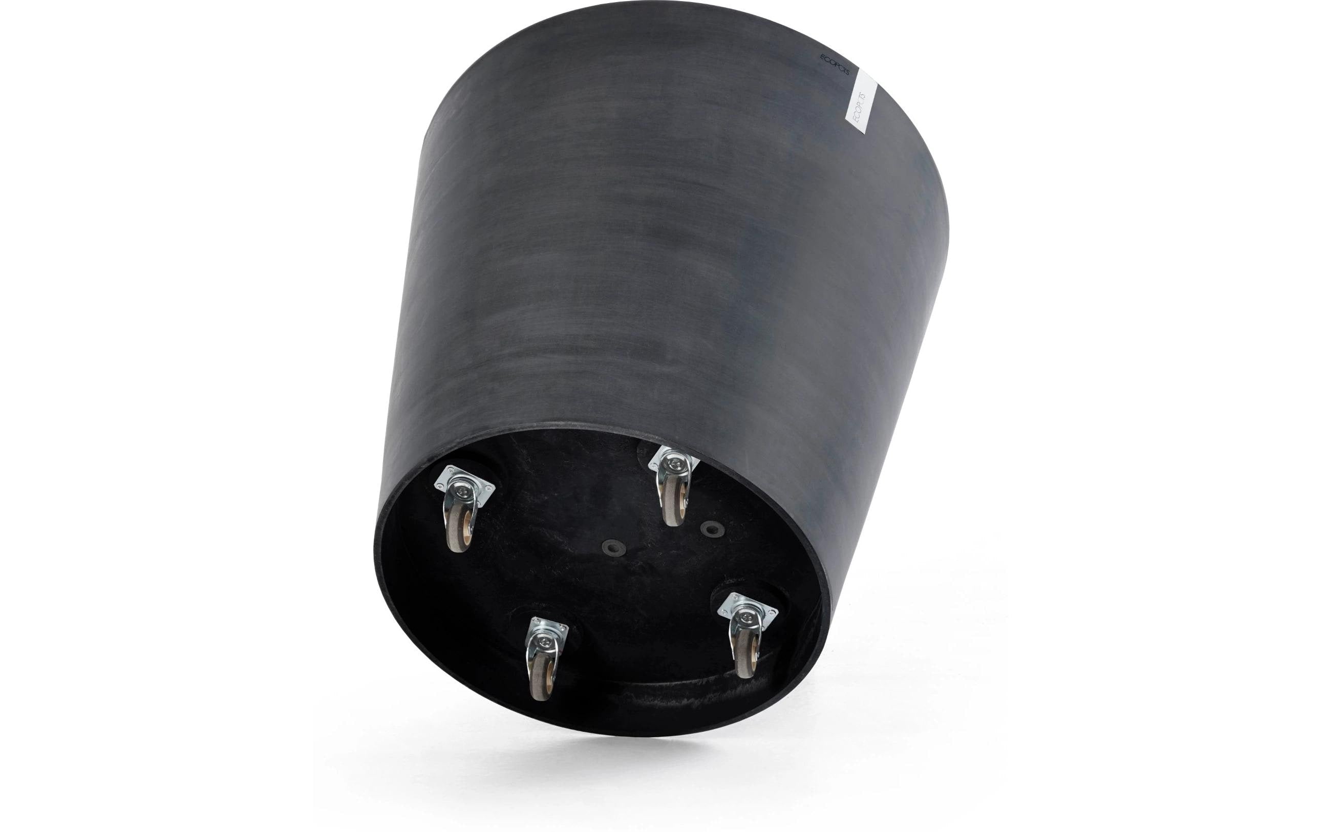 Ecopots Amsterdam Wheels Blumentopf – 100000 ml, für Innen und Aussen – Recycling-Kunststoff, schwarz