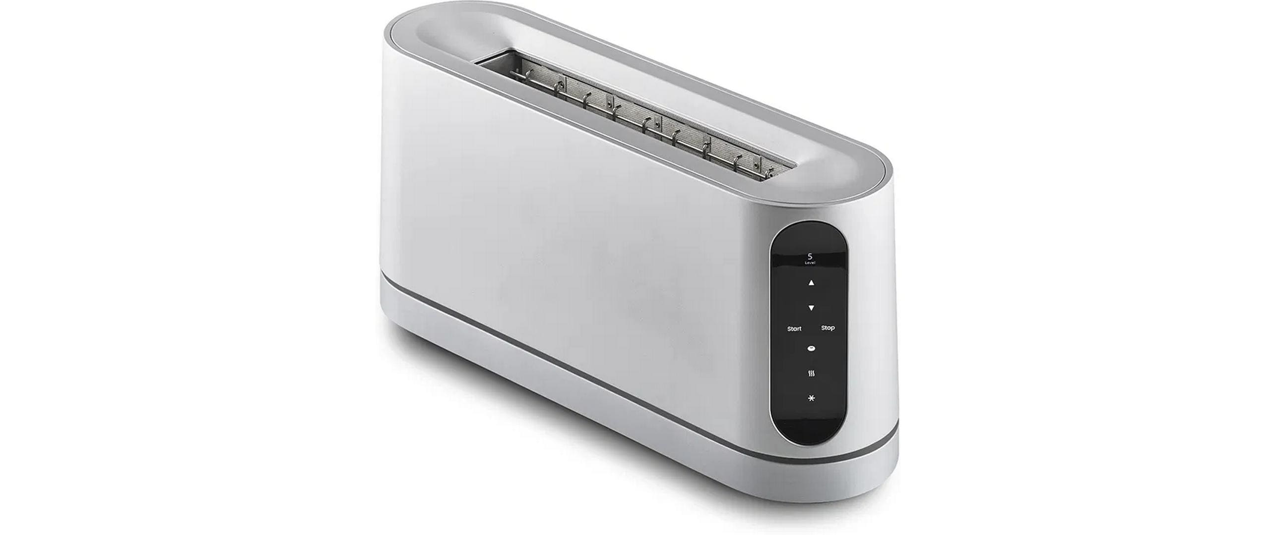 Jacob Jensen Toaster Langschlitz – Langschlitz, 1 Scheibe, 41 × 11 × 19,5 cm – Silber