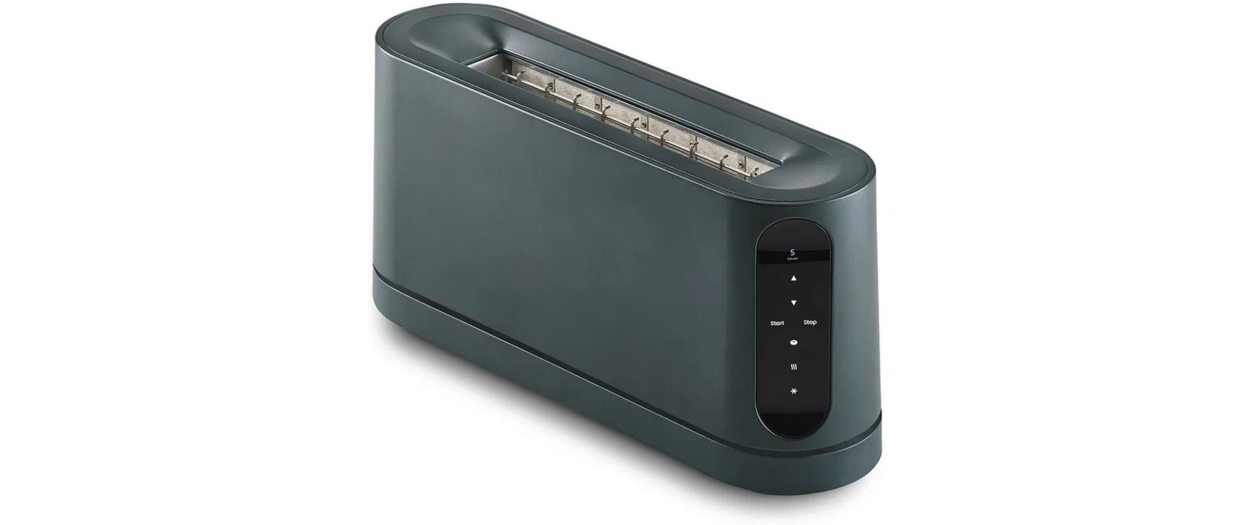 Jacob Jensen Toaster Langschlitz – 41 × 11 × 19,5 cm, Brötchenwärmer, 1 Toastscheibe – Grün/Edelstahl