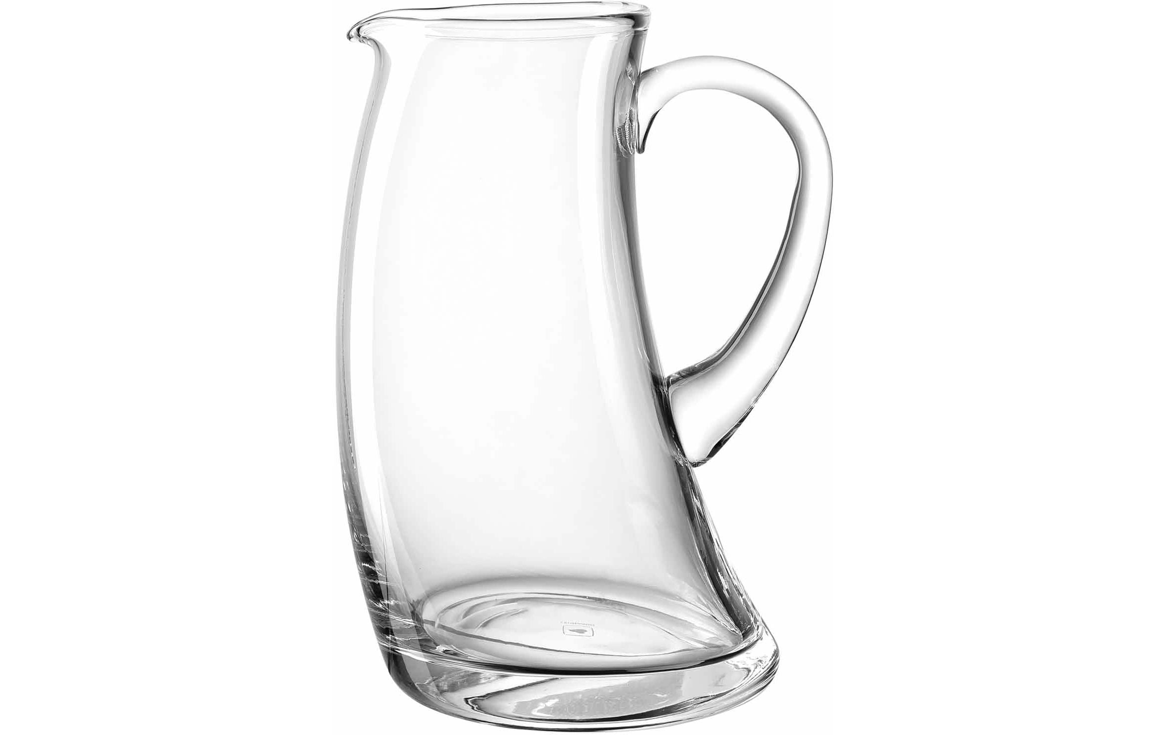 LEONARDO Krug Swing – 1,2 l, 13,5 × 22,0 cm, Kalk-Natron-Glas, Transparent, Nicht spülmaschinenfest