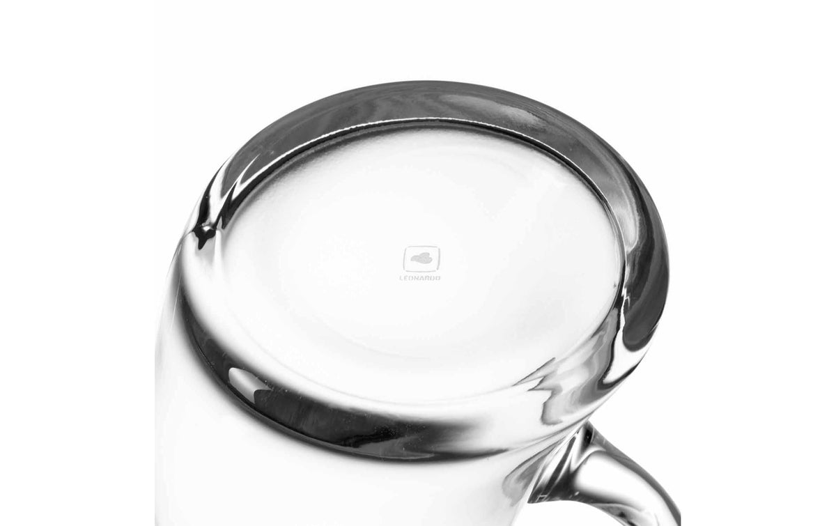 LEONARDO Krug Swing – 1,2 l, 13,5 × 22,0 cm, Kalk-Natron-Glas, Transparent, Nicht spülmaschinenfest