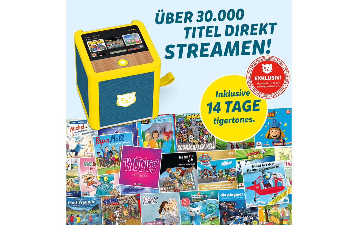 Tigermedia tigerbox TOUCH PLUS Royal Sun – Abspielgerät, Schweizerdeutsch – Grünblau
