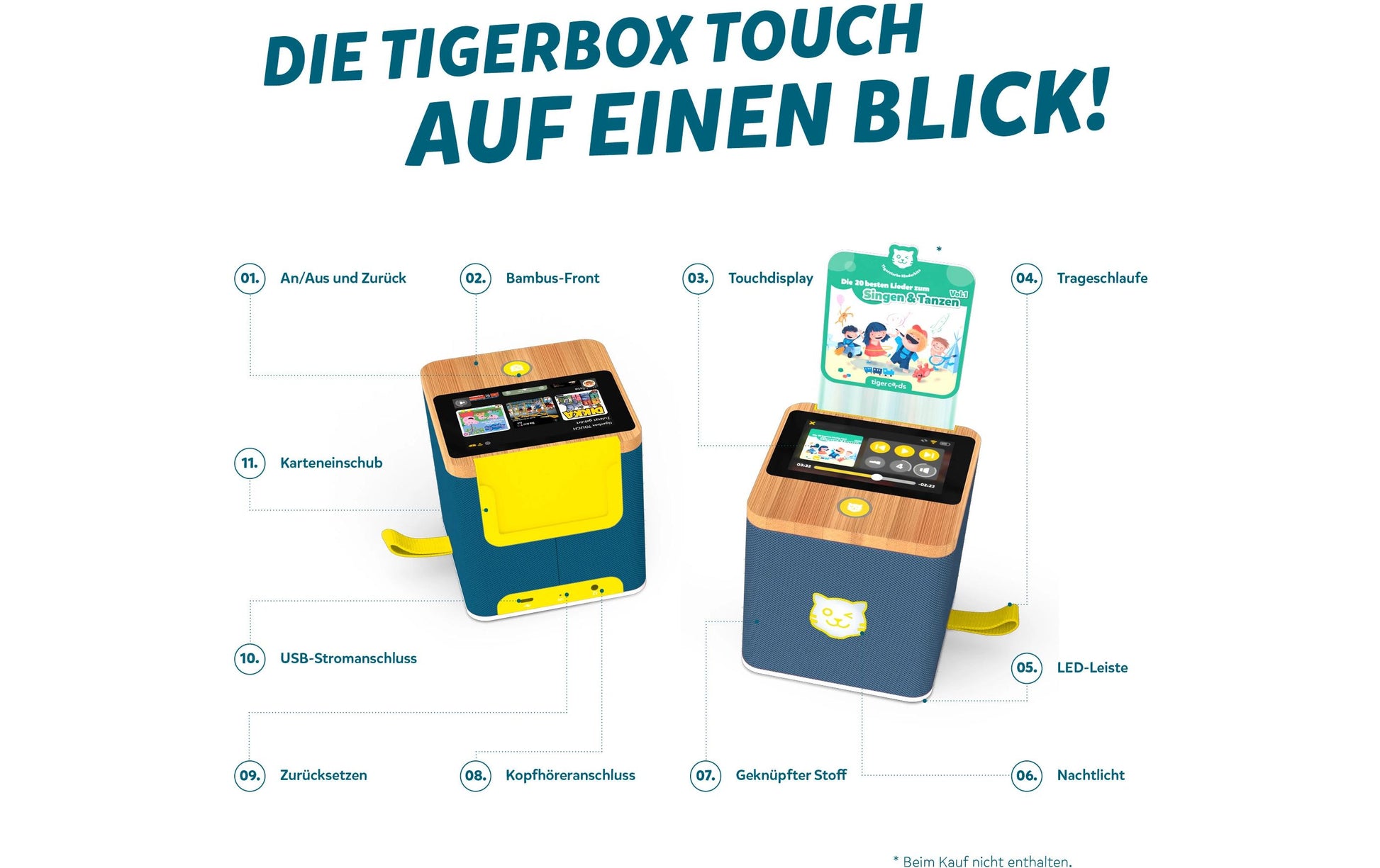 Tigermedia tigerbox TOUCH PLUS Royal Sun – Abspielgerät, Schweizerdeutsch – Grünblau