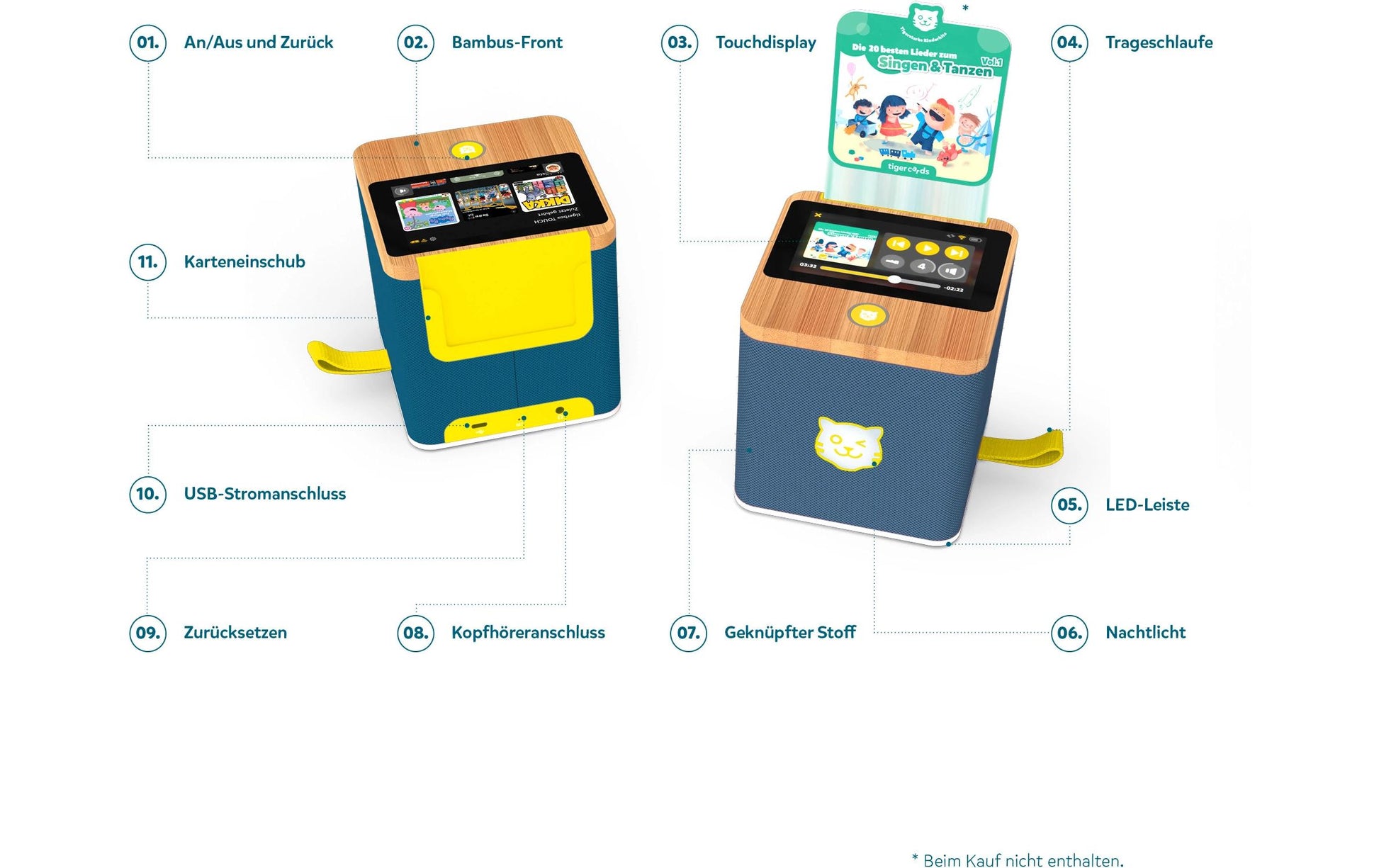 Tigermedia tigerbox TOUCH PLUS Royal Sun – Abspielgerät, Schweizerdeutsch – Grünblau