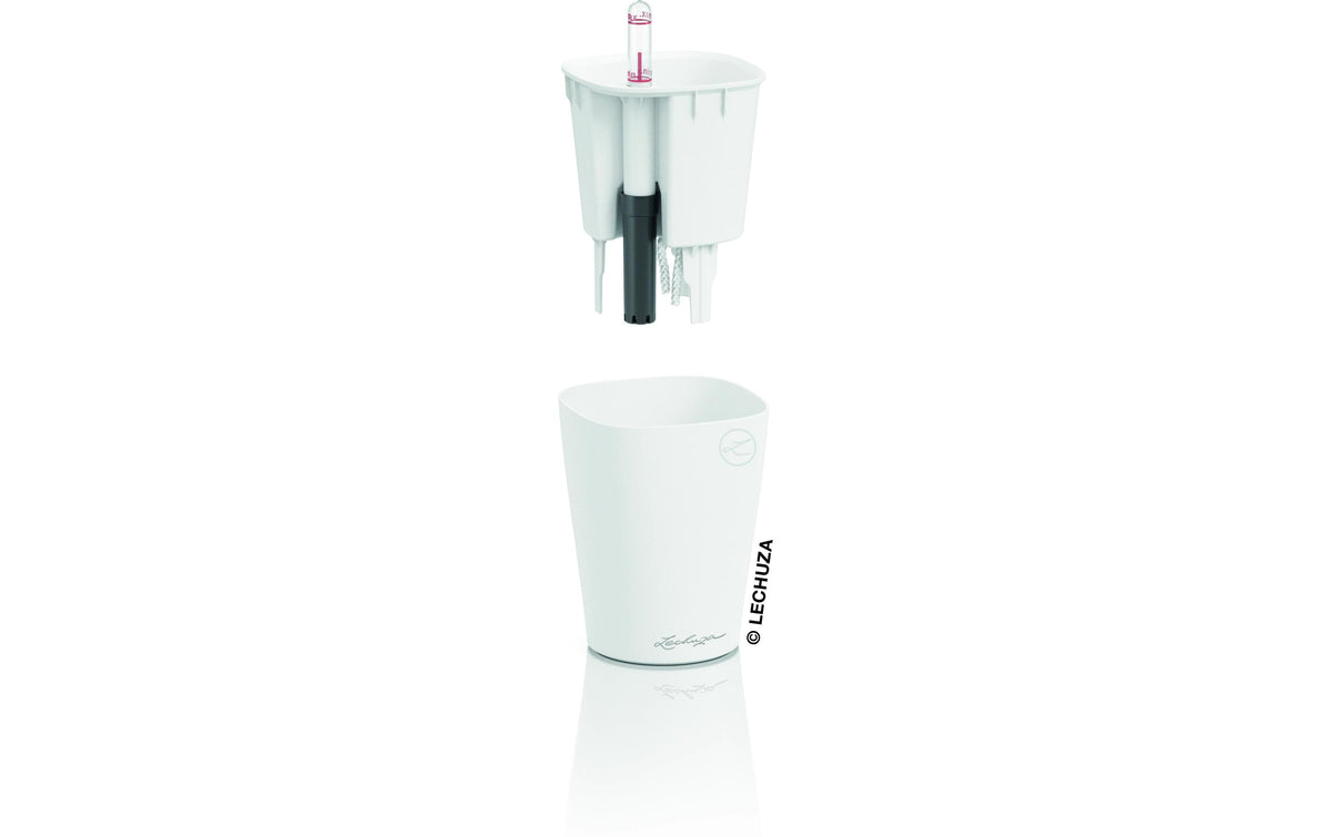 LECHUZA MINI DELTINI Pflanztopf – 500 ml – Kunststoff, weiss – Automatische Bewässerung