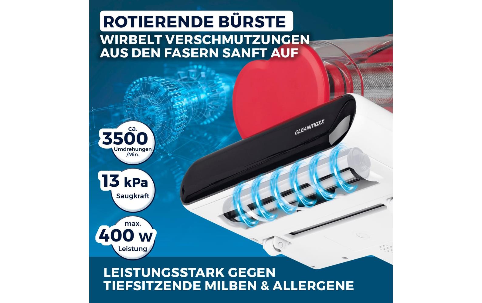 Cleanmaxx Milbensauger – 400 W, 0,5/0,5 l