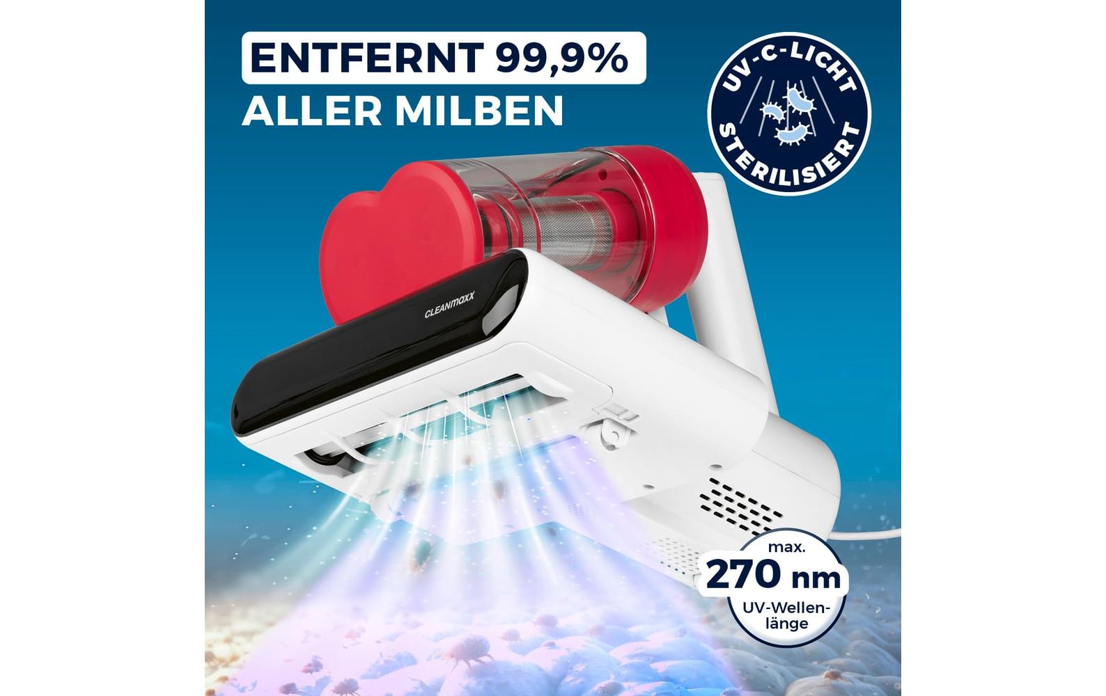 Cleanmaxx Milbensauger – 400 W, 0,5/0,5 l