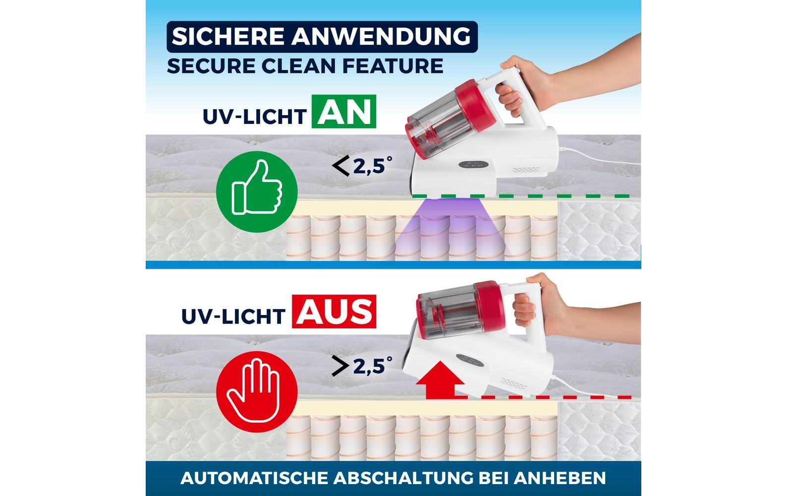 Cleanmaxx Milbensauger – 400 W, 0,5/0,5 l