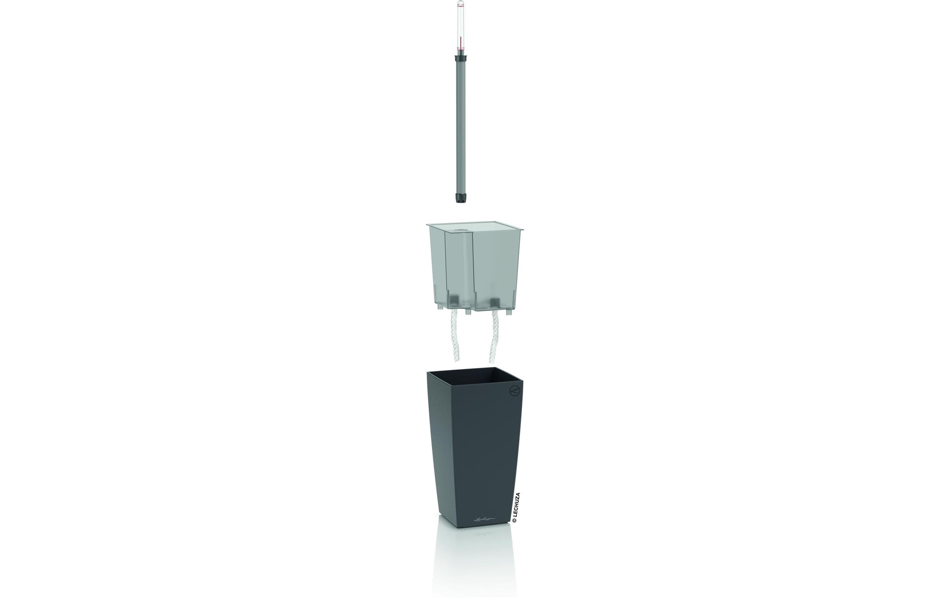 LECHUZA MAXI-CUBI Pflanzkübel – automatische Bewässerung, 1000 ml – Kunststoff, schwarz