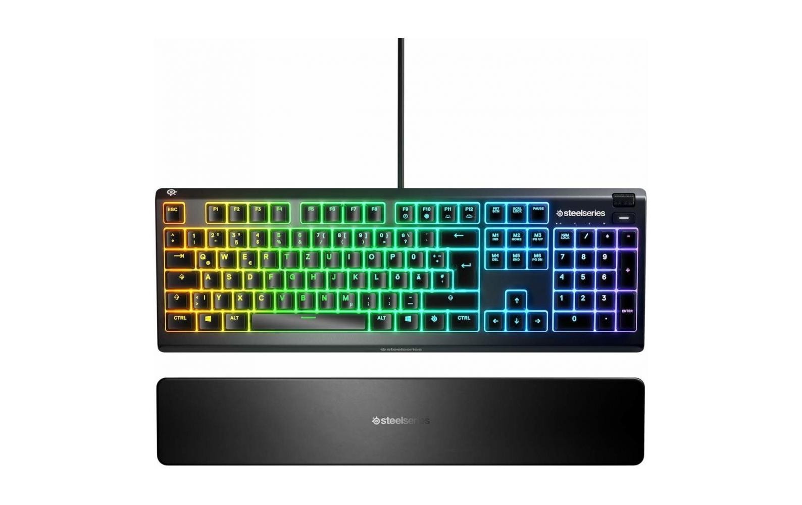 SteelSeries Apex 3 – Gaming-Tastatur – Mechanisch, RGB – Verkabelt, USB-A – QWERTZ (CH) – Schwarz