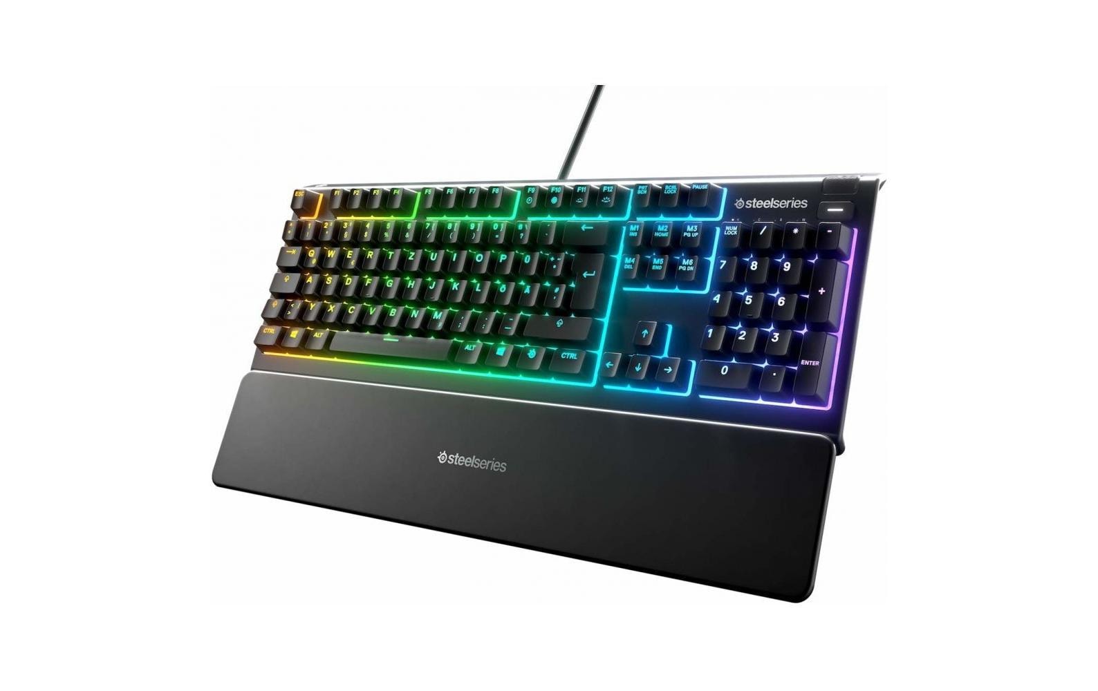 SteelSeries Apex 3 – Gaming-Tastatur – Mechanisch, RGB – Verkabelt, USB-A – QWERTZ (CH) – Schwarz