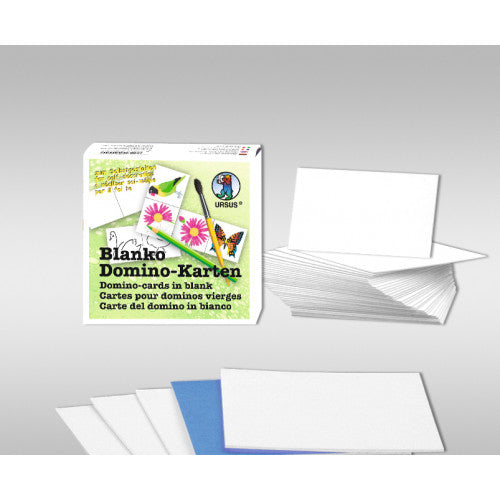 URSUS Blanko-Spielkarten, Papp-Karte, Blau, Weiss, 4,5 × 9 cm, 1 mm, 60 Stk.