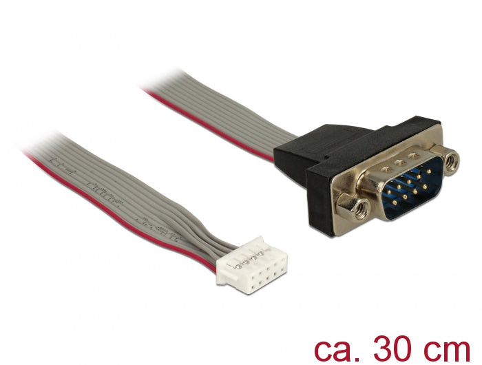 DeLOCK RS-232 Kabel DB-9 Stecker zu DB-9 Buchse, gedreht, 0,30 m