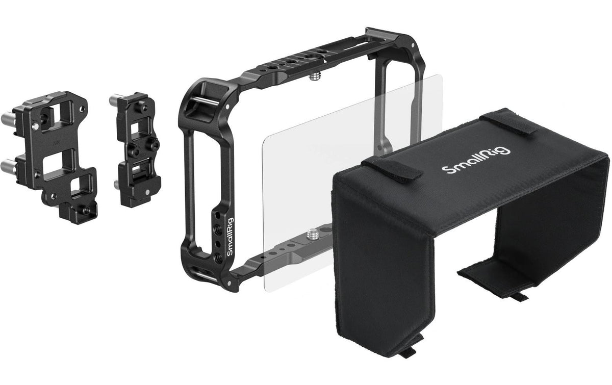 SmallRig 5708 Monitor Cage Kit – Displayschutz, HDMI- & USB-Kabel – für Atomos Ninja TX, TX GO – Schwarz