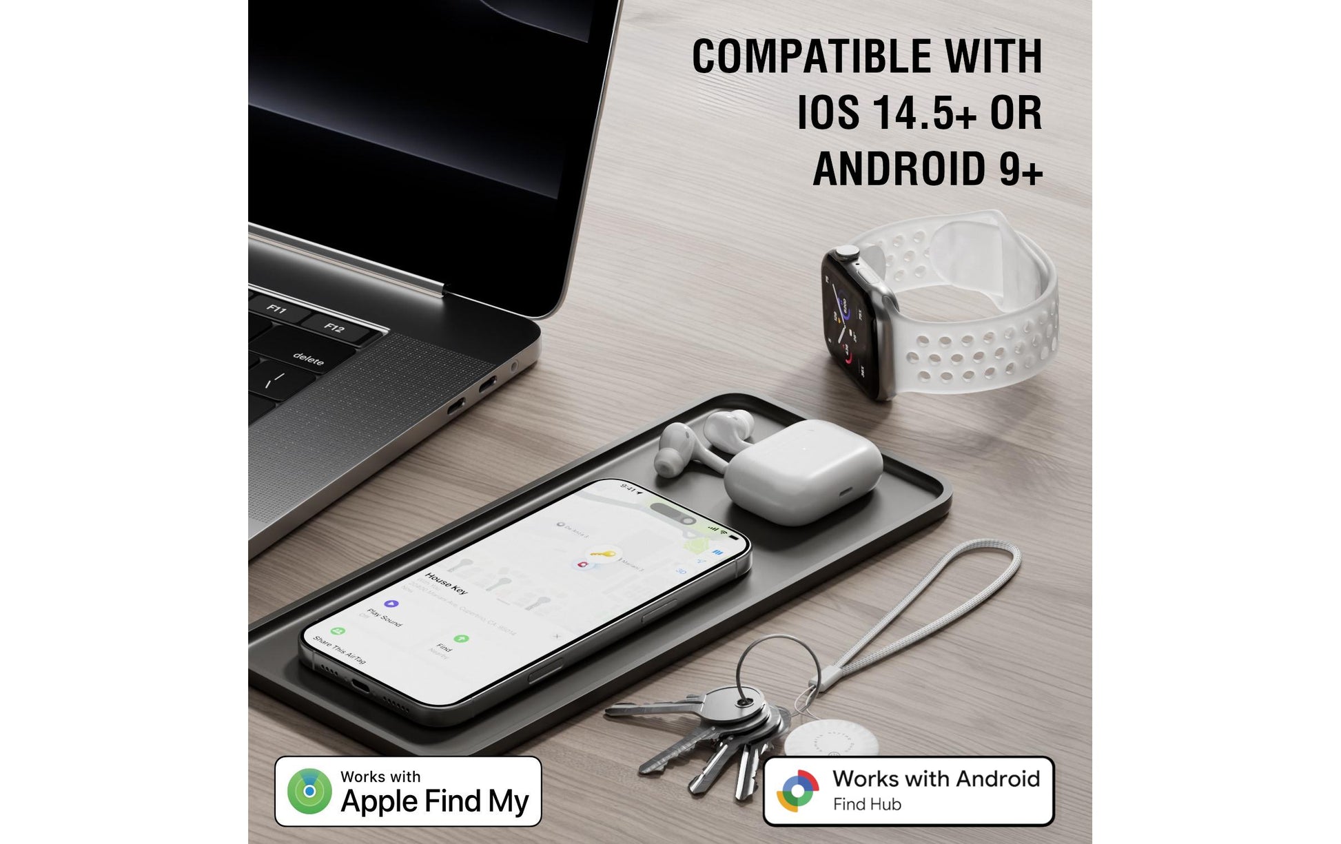 4smarts SkyTag Duos – Bluetooth-Tracker – für Apple Wo ist? und Android – Weiss