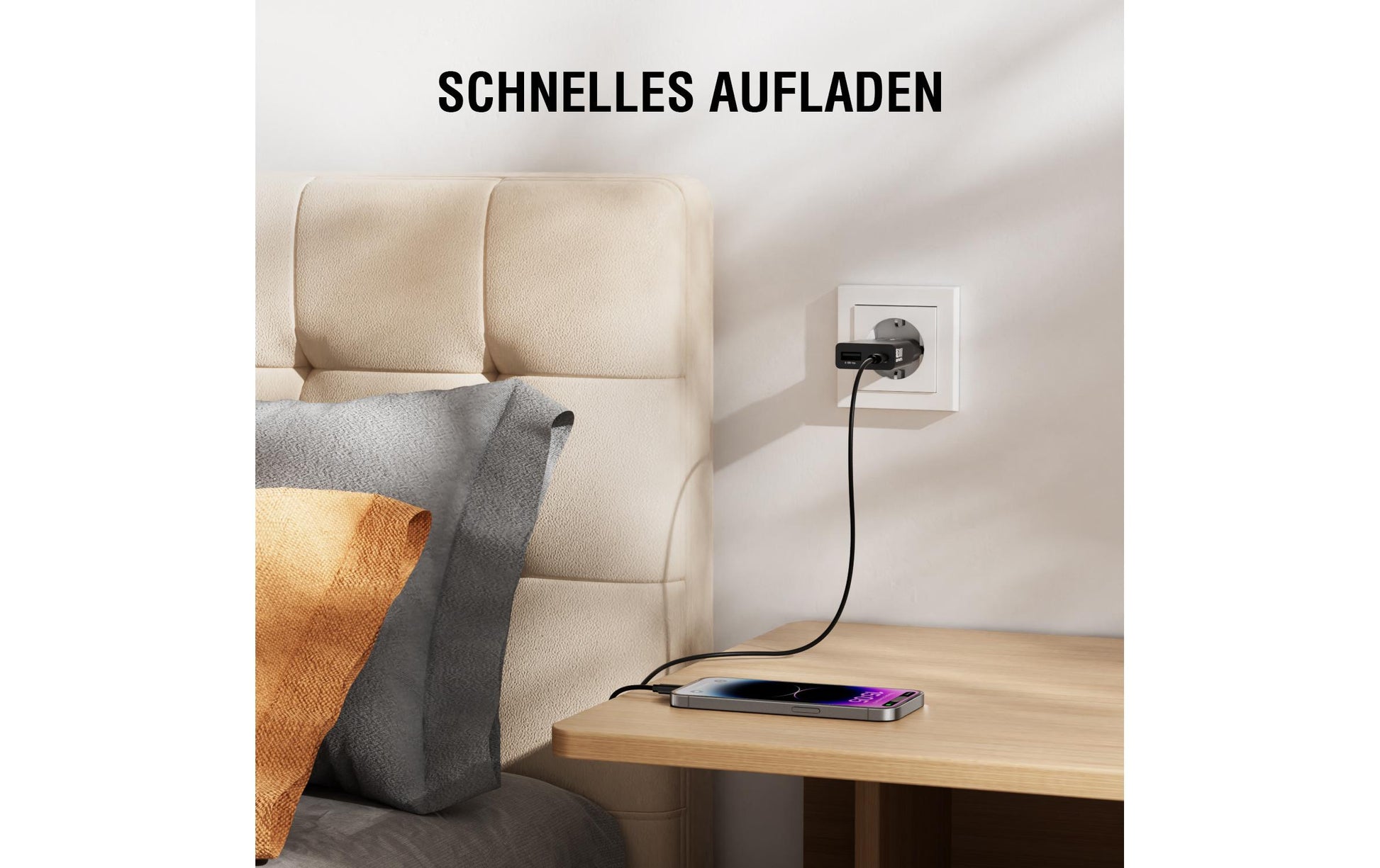4smarts PDPlug Slim Duos USB-Ladegerät 30 W – USB-C×1, USB-A×1 – PD, GaN – Schwarz