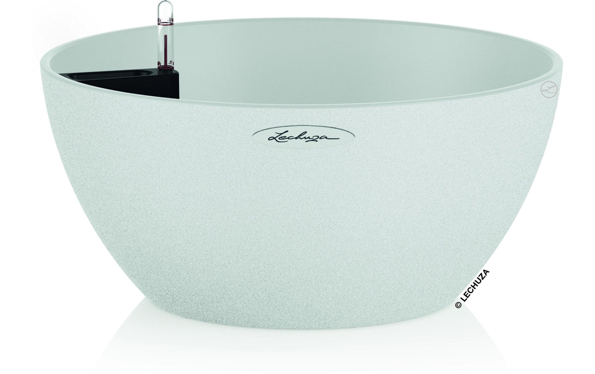 LECHUZA CUBETO Stone 40 Pflanzkübel – 3 l – ABS, weiss – Automatische Bewässerung