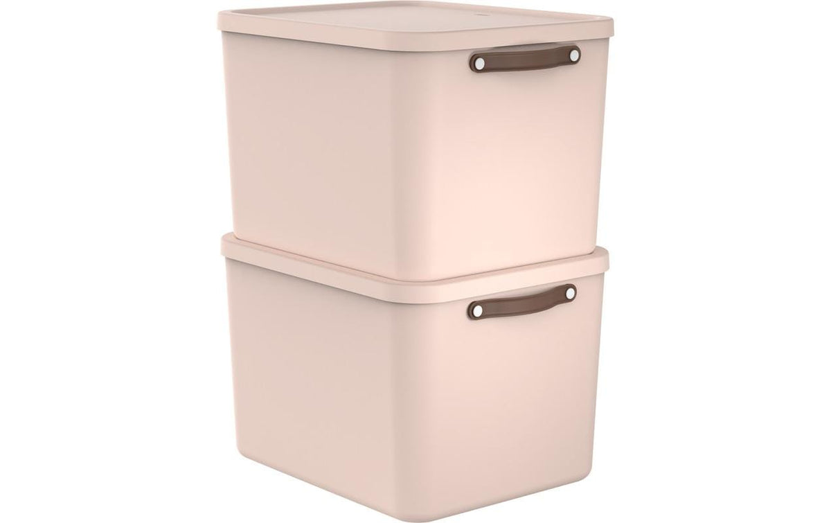 Rotho MALOJA Aufbewahrungsbox 55 l – Kunststoff – Rosa – 523 × 340 × 405 mm
