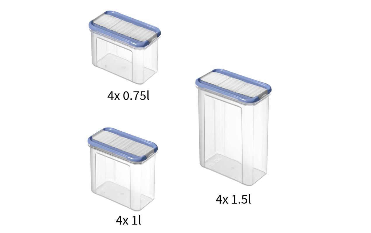 Rotho Vorratsdose 13 l, Polypropylen (PP), Transparent, 12-teilig, BPA-frei