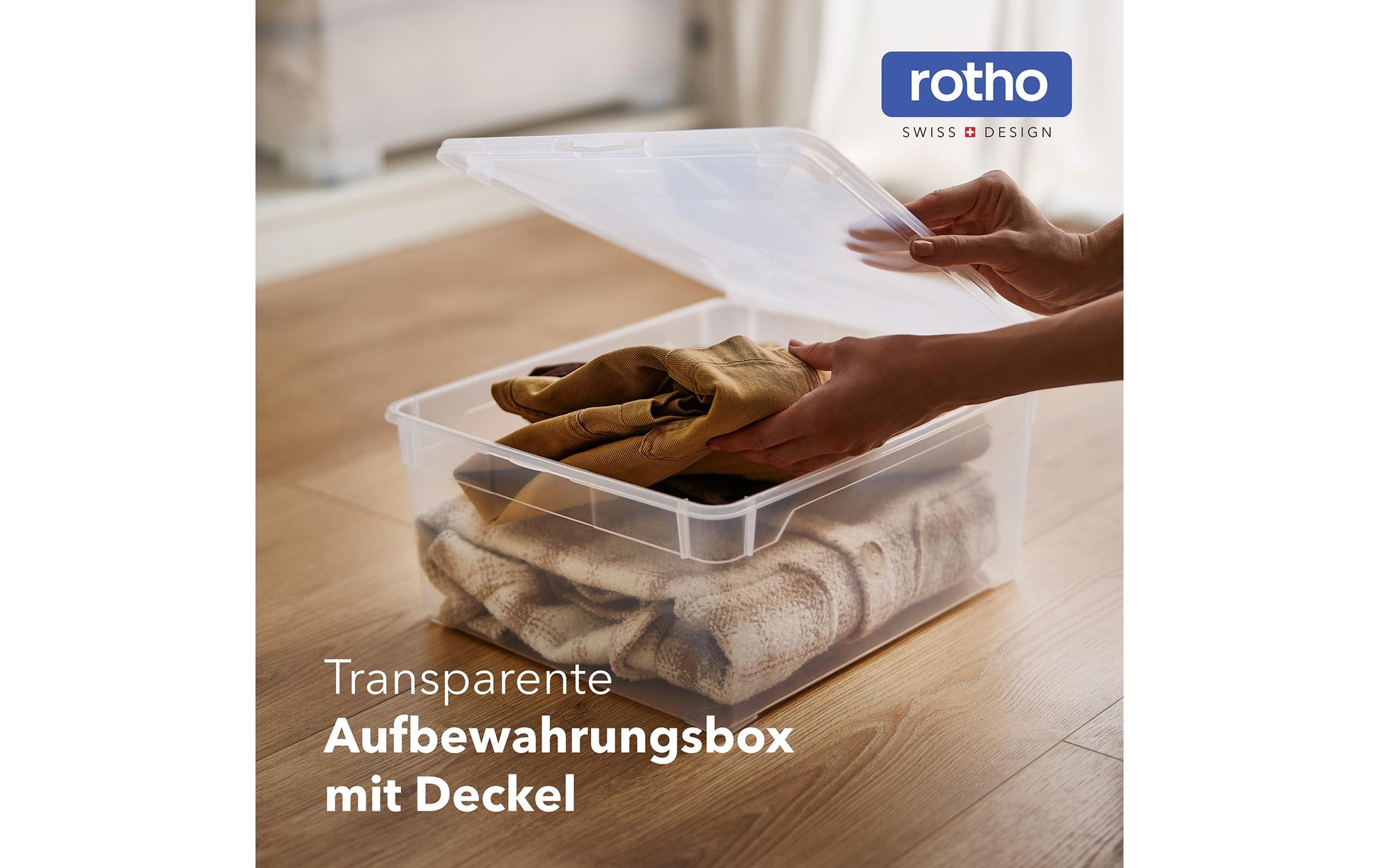 Rotho Aufbewahrungsbox 18 l – Kunststoff – Blau (BPA-frei) – 400 × 170 × 335 mm