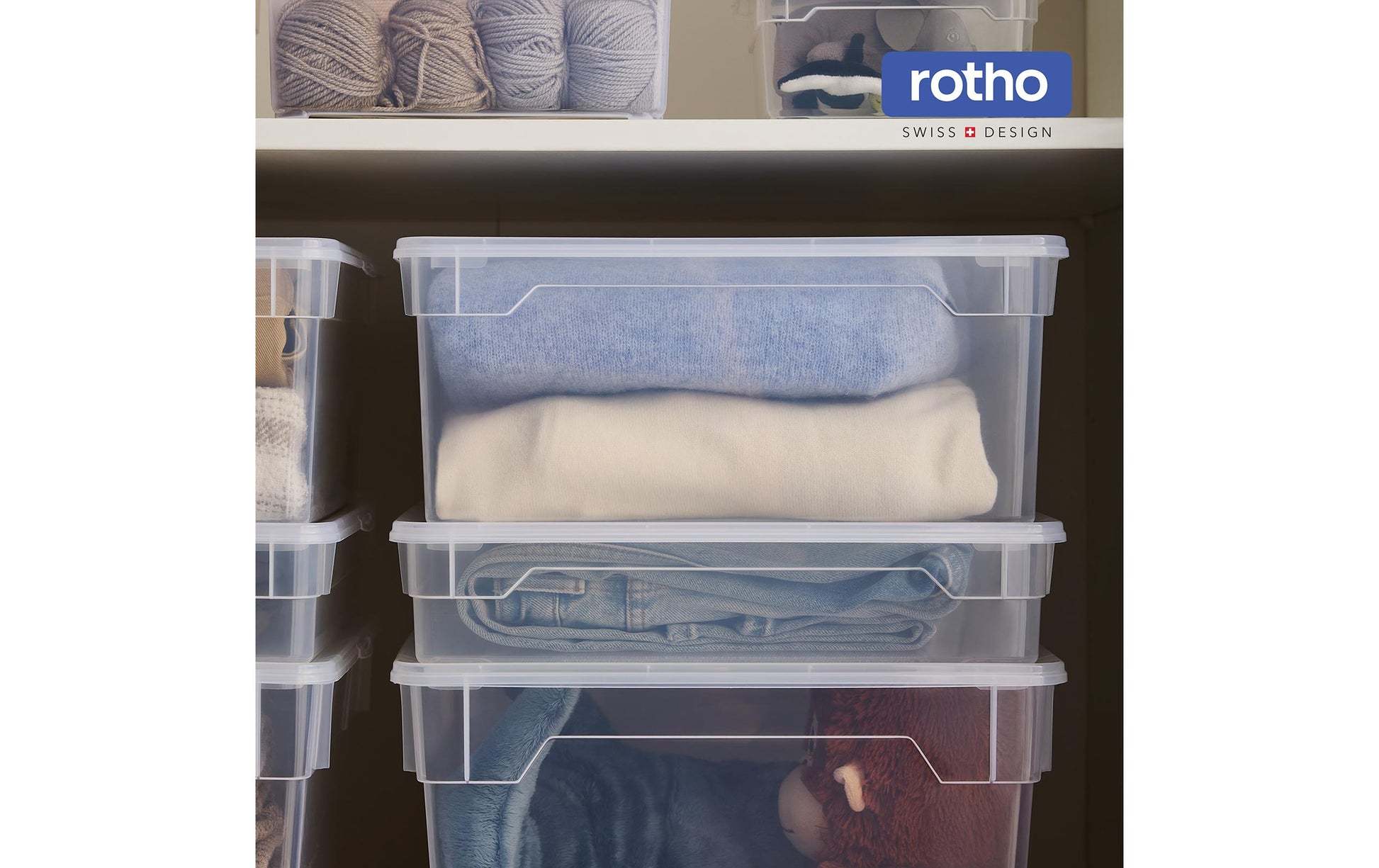 Rotho Aufbewahrungsbox 18 l – Kunststoff – Blau (BPA-frei) – 400 × 170 × 335 mm