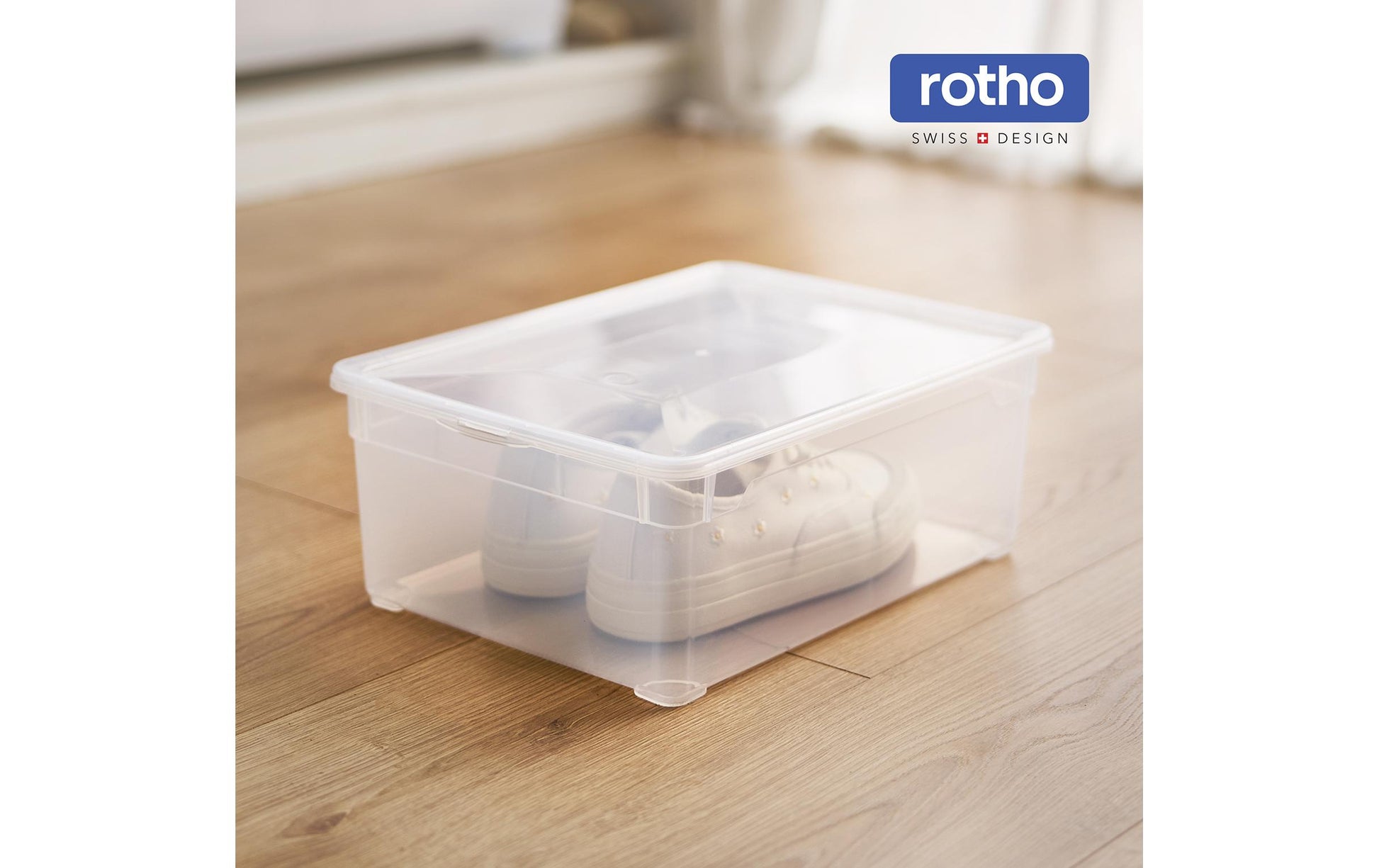 Rotho Clearbox Aufbewahrungsbox 10 l (Set 6 Stück) – Kunststoff (BPA-frei) – Blau – 360 × 140 × 260 mm