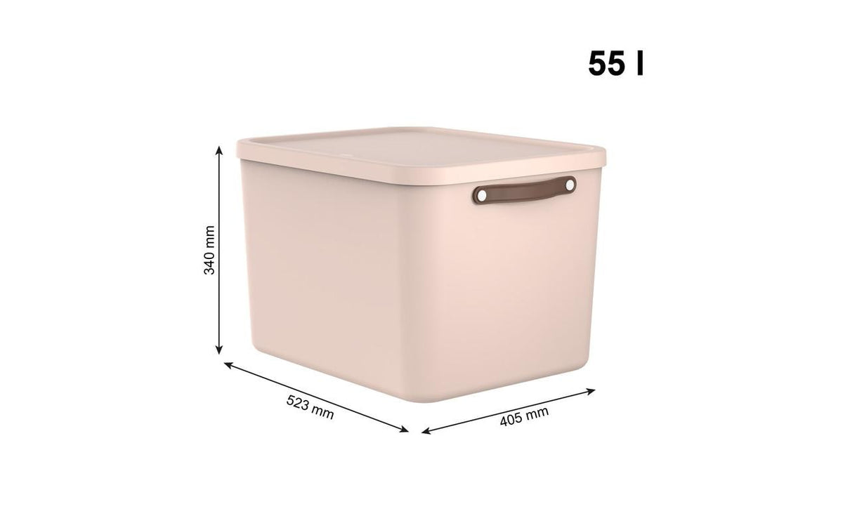 Rotho MALOJA Aufbewahrungsbox 55 l – Kunststoff – Rosa – 523 × 340 × 405 mm