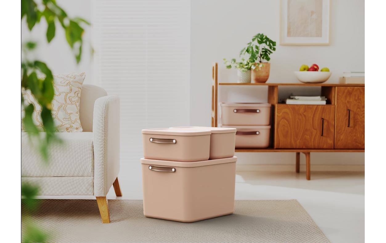 Rotho MALOJA Aufbewahrungsbox 55 l – Kunststoff – Rosa – 523 × 340 × 405 mm